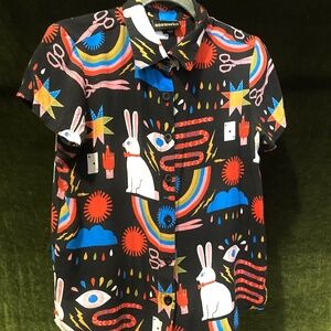 Nooworks Magic Joyce Button Up Shirt Out of Print Lisa Congdon